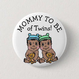 Mommy to be of Twins, Ethnic Baby Shower Button