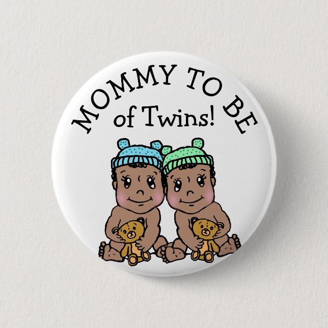 Mommy to be of Twins, Ethnic Baby Shower Button (Vorderseite)