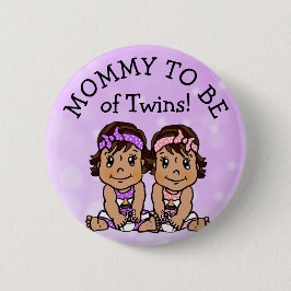 Mommy to be of Twins, Hispanic Baby Shower Button