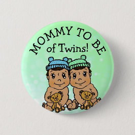Mommy to be of Twins, Hispanic Baby Shower Button