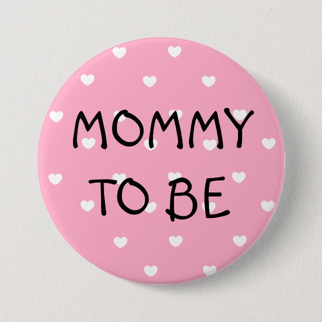 Mommy to be pink heart Shower Button (Vorderseite)