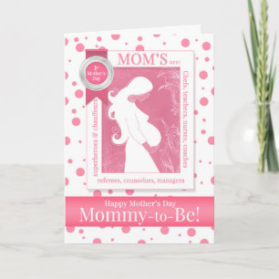 Mommy to be Pink Polka Dot Funny Mother's Day Karte
