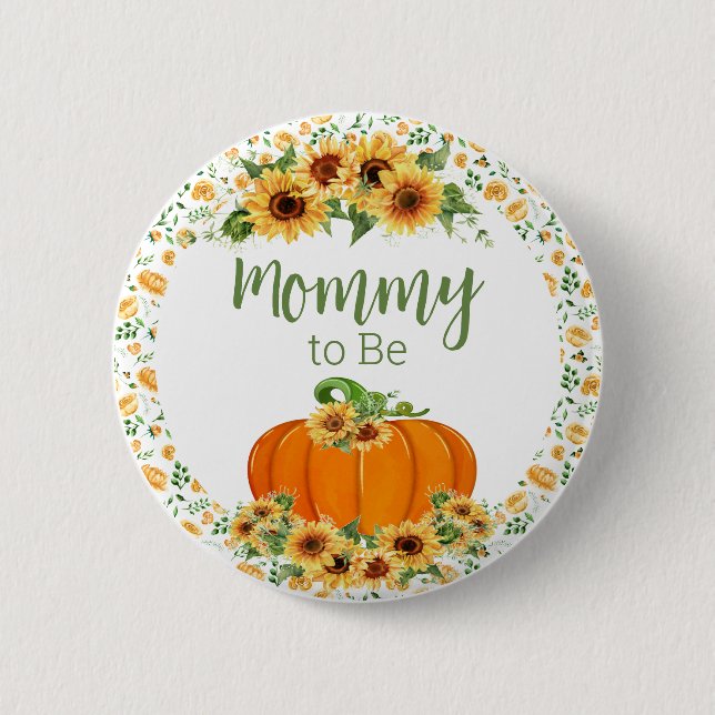 Mommy to Be Pumpkin Button - Baby-Duschknöpfe (Vorderseite)