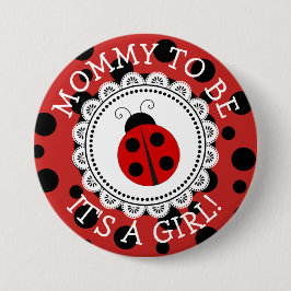 "Mommy to be" Red Ladybug Baby Showbutton Button