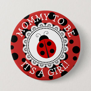 "Mommy to be" Red Ladybug Baby Showbutton Button