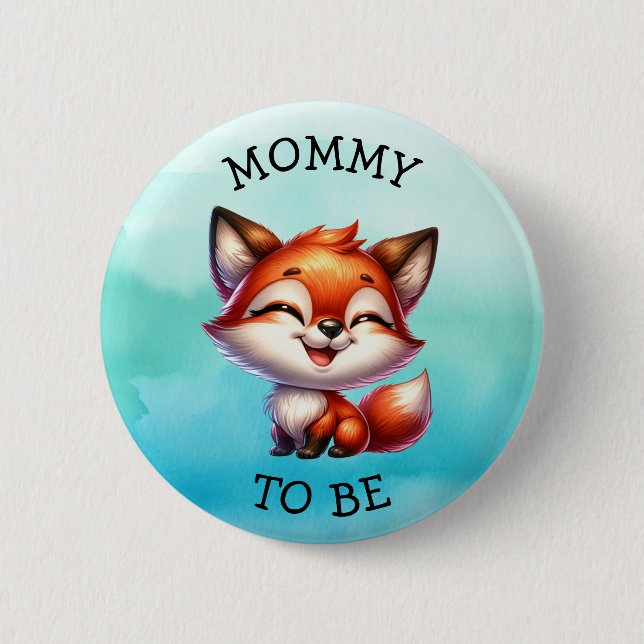 Mommy to be | Woodland Creatures Babydusche Button (Vorderseite)