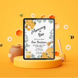 Mommy to Bee Baby Dusche Einladung