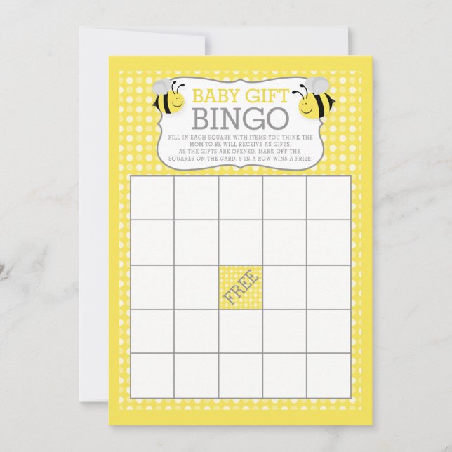 Mommy to Bee Baby Shower Baby Geschenk Bingo Spiel (Vorderseite)