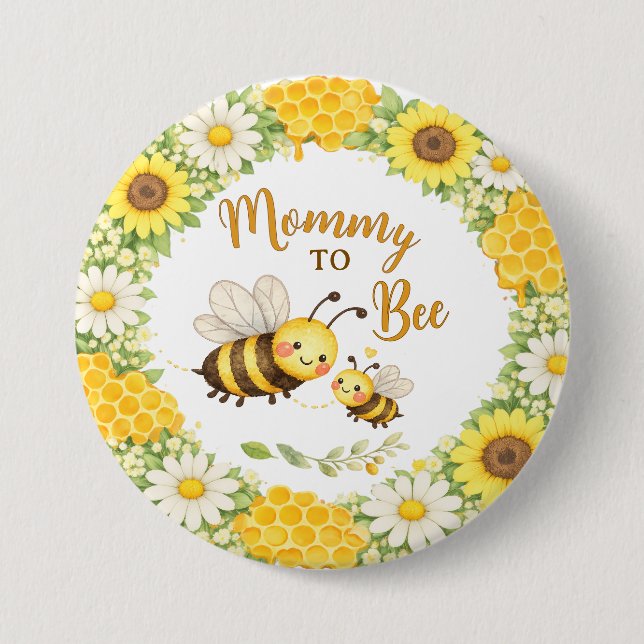 Mommy to Bee Baby Shower Button (Vorderseite)