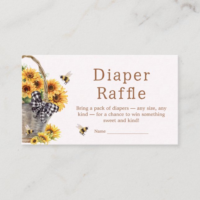 Mommy to bee Baby Shower Diaper Raffle Begleitkarte (Vorderseite)