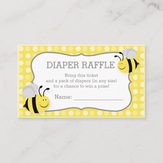 Mommy to bee Baby Shower Diaper Raffle Ticket Begleitkarte (Vorderseite)