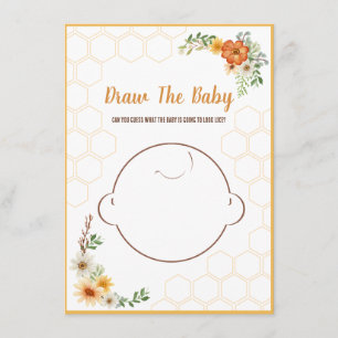 Mommy to Bee Baby Shower Game Zeichnete The Baby Begleitkarte