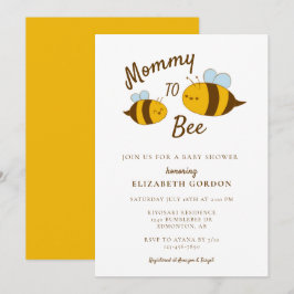 Mommy to Bee Baby Shower Niedlich Kawaii Neutral Einladung