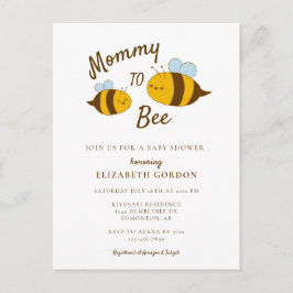 Mommy to Bee Baby Shower Niedlich Kawaii Neutral Postkarte