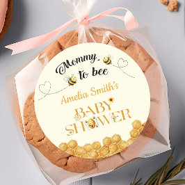 Mommy To Bee Baby Shower Runder Aufkleber