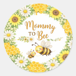 Mommy to Bee Baby Shower Runder Aufkleber