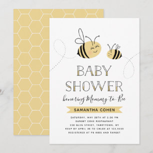 Mommy-to-Bee   Babydusche   Gelb Einladung