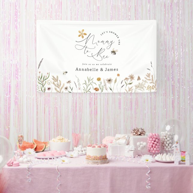 Mommy to Bee Boho Wildblume Bee Theme Verlobung Banner (Party)