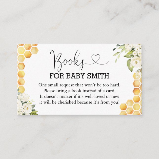 Mommy to Bee Books for Baby Shower Enclosure Card Begleitkarte (Vorderseite)