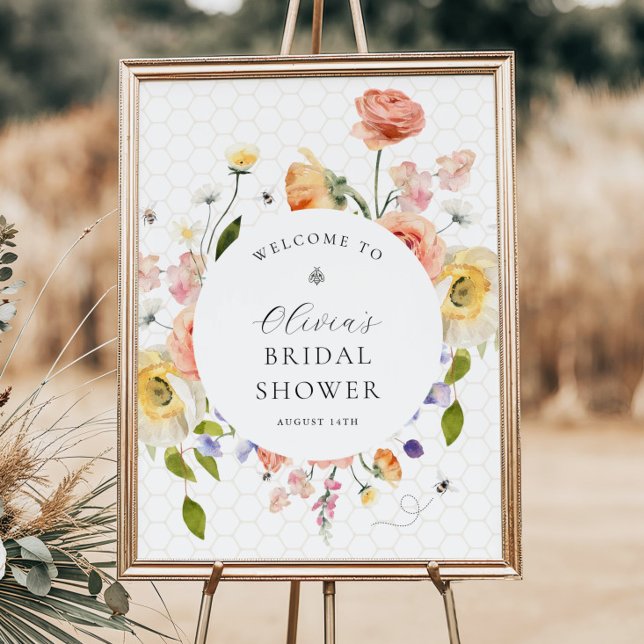 Mommy to Bee Floral Bridal Shower Welcome Poster (Von Creator hochgeladen)