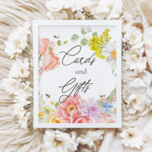 Mommy to Bee   Floral Watercolor Babydusche Poster
