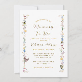 Mommy to Bee Garden Party Wildblume Kinderdusche Einladung