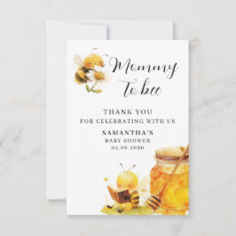 Mommy To Bee Gender Neutral Baby Shower  Dankeskarte