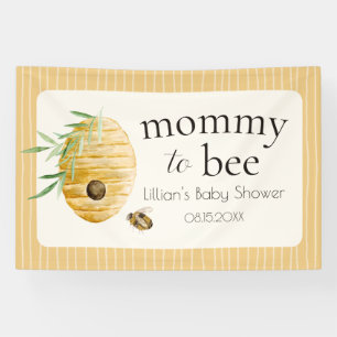 Mommy To Bee gestreifte gelbe Honigbiene Baby Show Banner