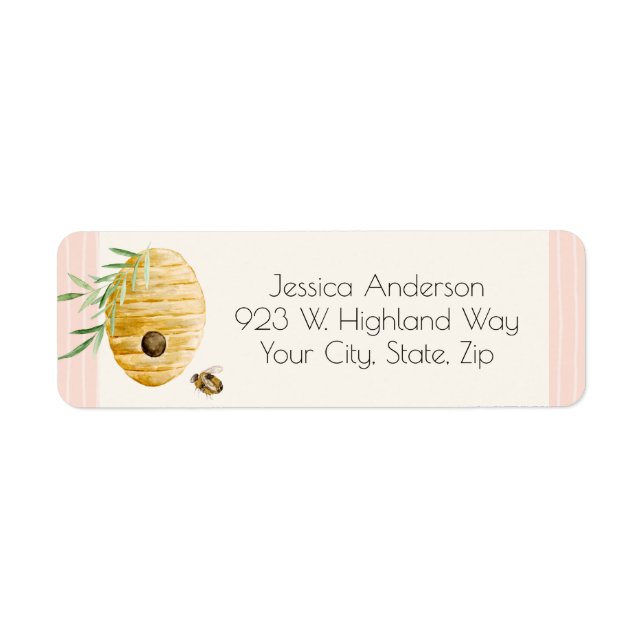 Mommy to Bee Girl Baby Shower Return Address Label (Vorne)