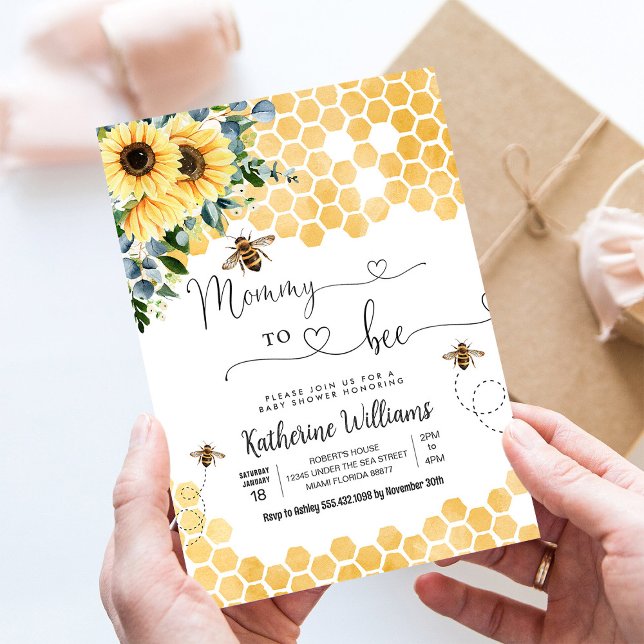 Mommy to bee Honey Bee Baby Shower Einladung (Von Creator hochgeladen)