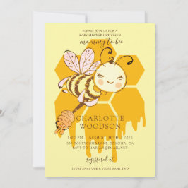 Mommy to bee Honey Bee Honeycomb Baby Shower Invit Einladung