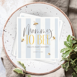 Mommy to Bee Honey Blue Baby Shower Serviette