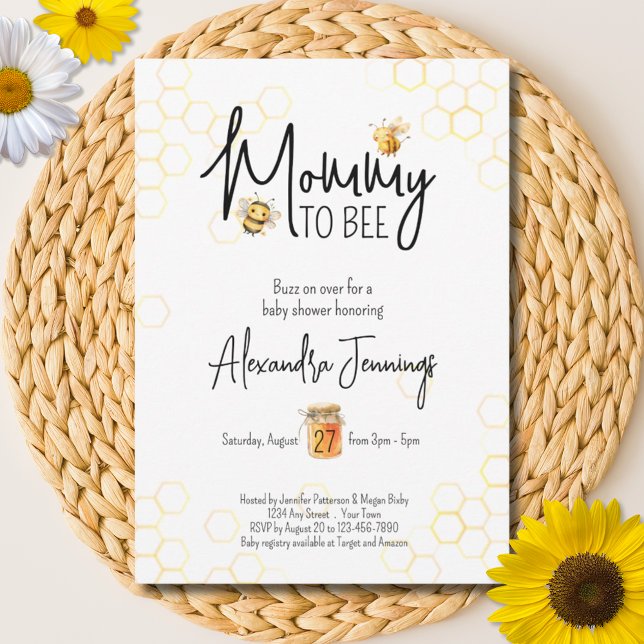 Mommy to bee Honey Gender Neutral Baby Shower Einladung (Von Creator hochgeladen)