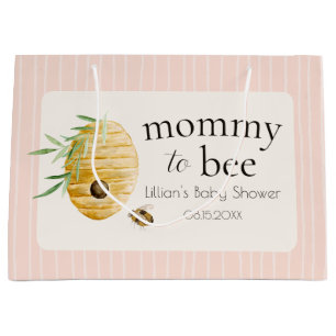 Mommy To Bee Hummel-Biene Rosa Mädchen Baby-Party  Große Geschenktüte