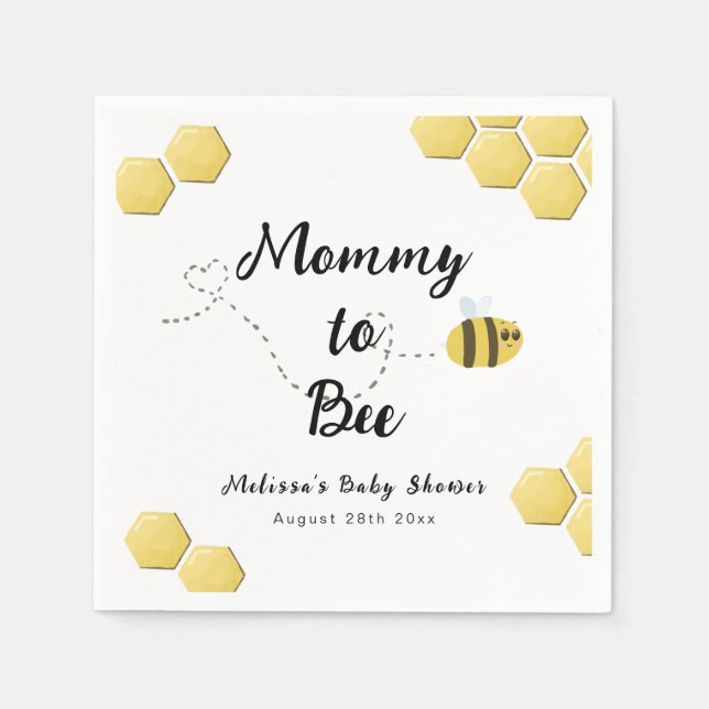Mommy to Bee Niedlich Honeycomb Babydusche Serviette (Vorderseite)