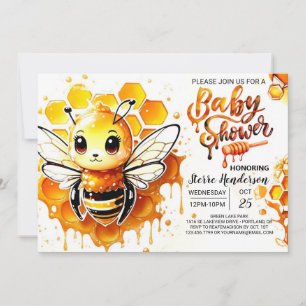 Mommy to Bee Watercolor Babydusche Einladung