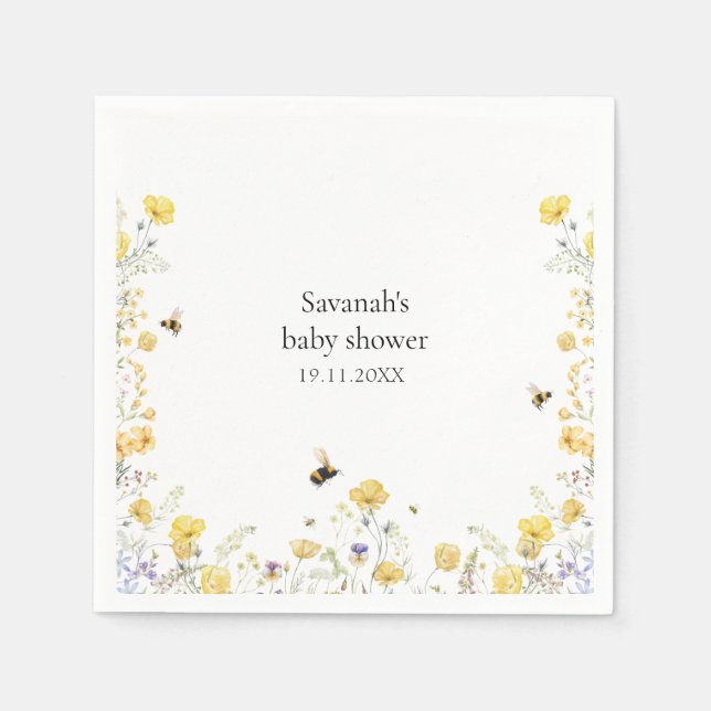 Mommy to Bee Wildblume Babydusche Serviette (Vorderseite)