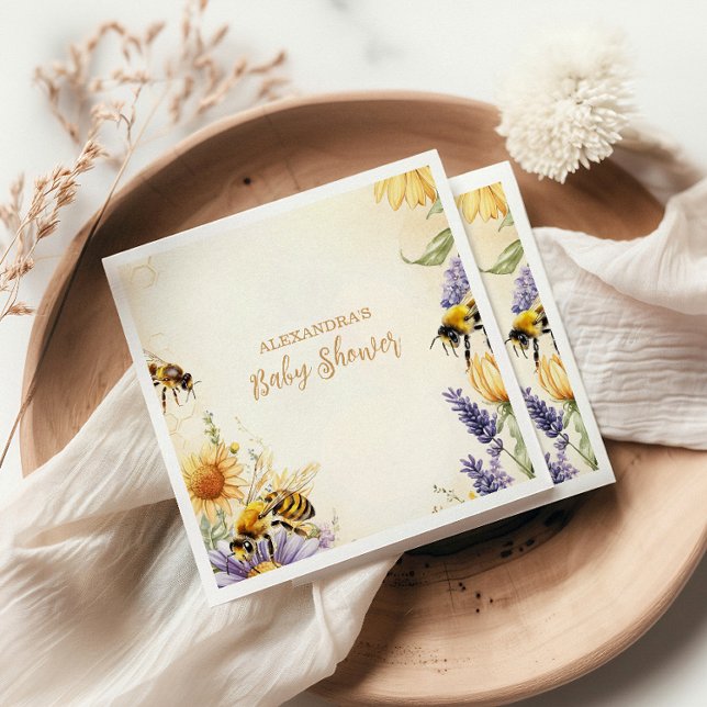 Mommy to Bee Wildblumen Babydusche Serviette (Von Creator hochgeladen)