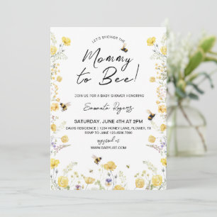 Mommy to Bee Wildlfower Baby Shower Einladung