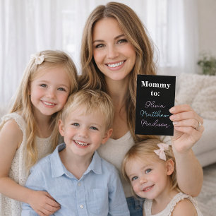 Mommy to: Pink Blue Kids Names Calling Card Telefonnummerkarte