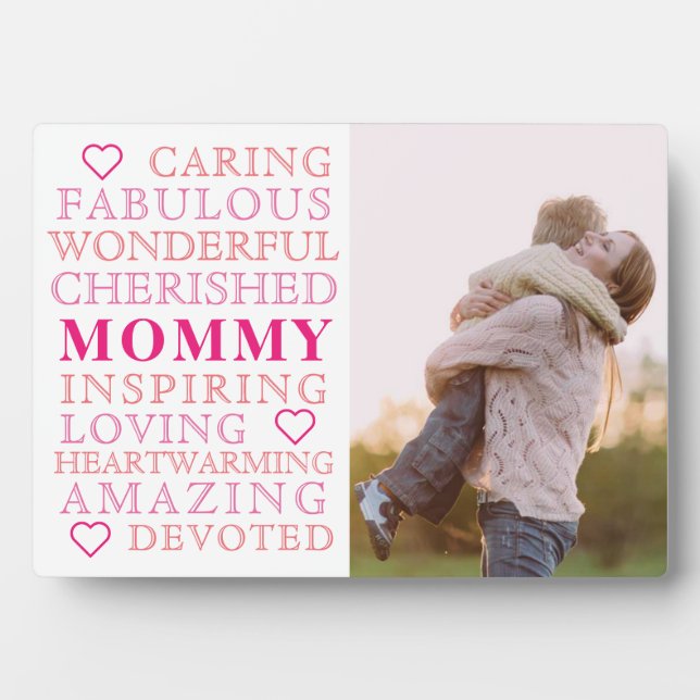 Mommy Typografy Modern Trendy Family Foto Fotoplatte (Vorderseite)