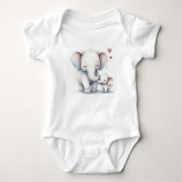 Mommy und Baby Elephant Watercolor Baby Strampler
