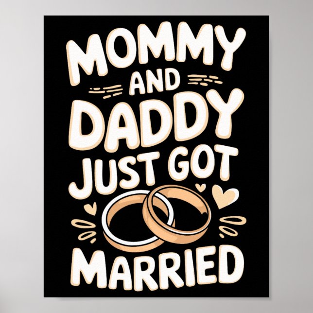 Mommy und Daddy Got gerade Verheiratet Poster (Vorne)