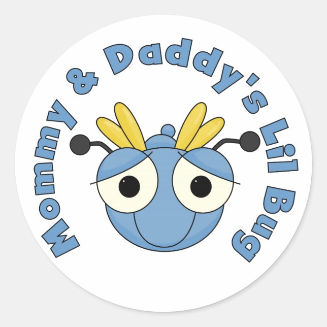 Mommy und Daddy's Lil Bug Runder Aufkleber (Vorderseite)