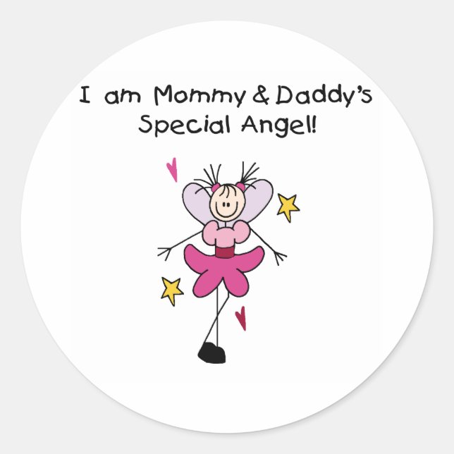 Mommy und Daddy's Special Angel Runder Aufkleber (Vorderseite)