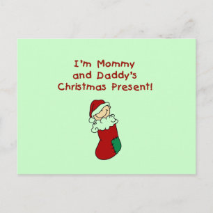 Mommy und Daddy's Weihnachtsgeschenk Feiertagspostkarte