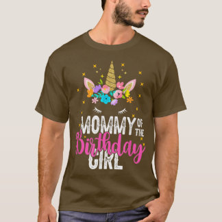 Mommy vom Geburtstag Mädchen Vater Gift Unicorn Bi T-Shirt