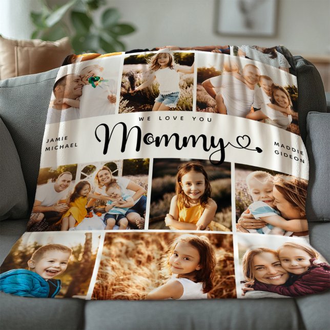 Mommy We Liebe Sie hören Moderne FotoCollage Fleecedecke (Von Creator hochgeladen)