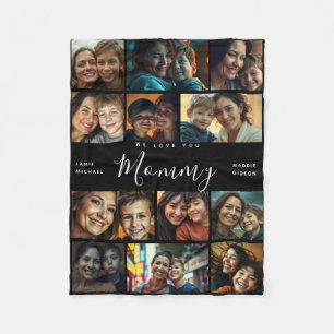 Mommy We Liebe You Moderne Herz-FotoCollage Fleecedecke
