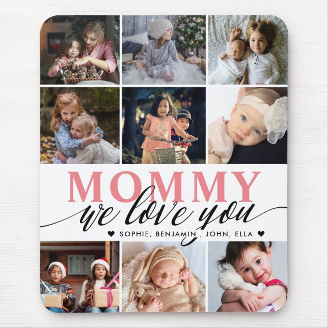 Mommy wir Liebe Sie Foto Collage Maus Pad Mousepad (Vorne)